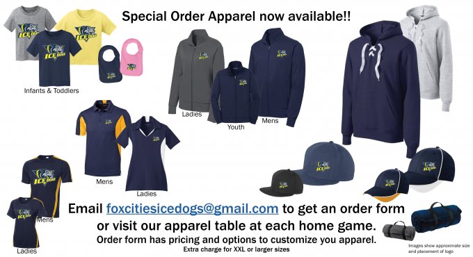 Check out our Special Order Apparel options